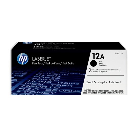 HP 12AD / Q2612AD 2-Pack Black Toner - Laser toner Svart