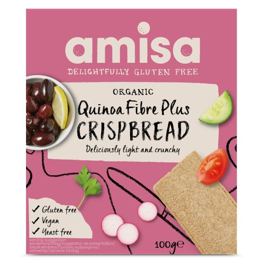 Amisa Quinoa Fiber Plus Knekkebrød Øko 100gr Amisa Quinoa Fiber Plus Knekkebrød Øko 100gr