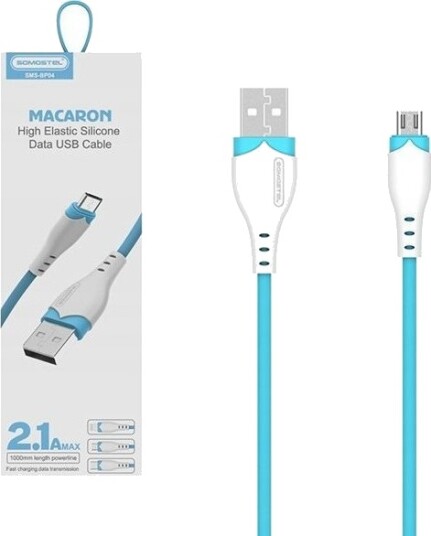 Usb-Kabel Somostel Microusb – 1,2 M Blå (30429)