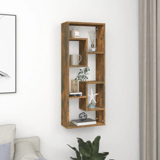 vidaXL Vegghylle r?kt eik 36x16x90 cm konstruert tre vidaXL Vegghylle r?kt eik 36x16x90 cm konstruert tre