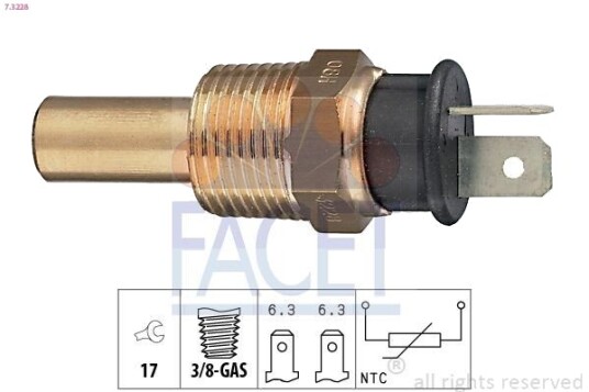 Sensor, motortemperatur FACET 7.3228 Sensor, motortemperatur FACET 7.3228