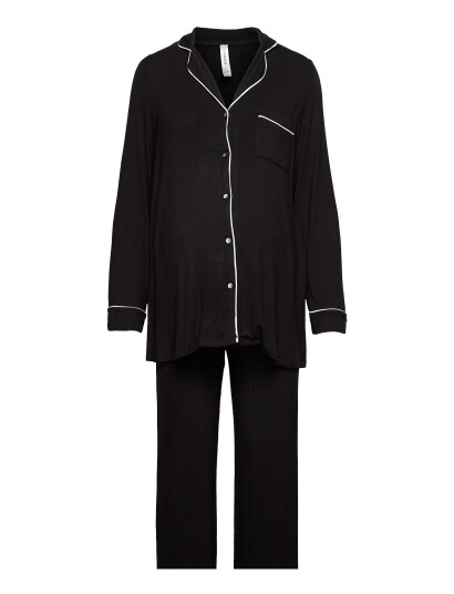 Lindex Maternity Soft Piping Pj Jerse - Black - XS
