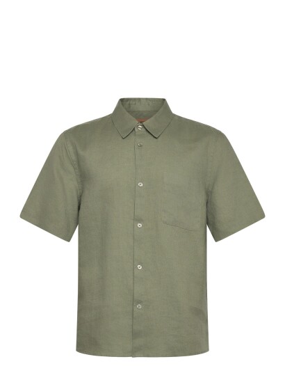 Mos Mosh Gallery Mmgtheo Linen Ss Shirt   Khaki green   XXL