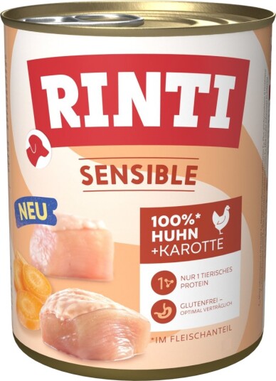 Rinti Våtfôr Sensible & Gulrot Kylling 6 X 800 G Rinti Våtfôr Sensible & Gulrot Kylling 6 X 800 G