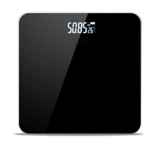Herzberg digital personvekt med stor LCD skjerm   Svart