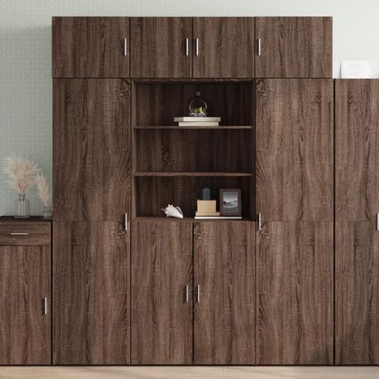 Highboard brun eik 80x42,5x185 cm konstruert tre 8721102654732
