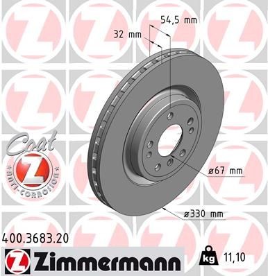 Bremseskive ZIMMERMANN 400.3683.20