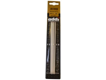 Addi Strømpepinner Aluminium 15 cm 2,50 mm / 5.9in US1½