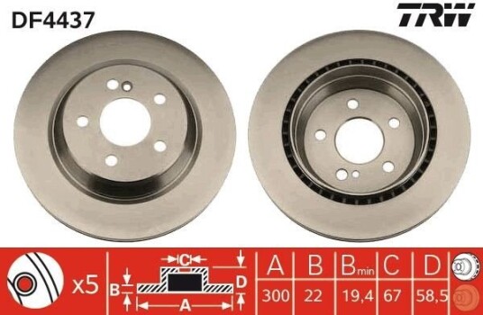 Bremseskive TRW DF4437