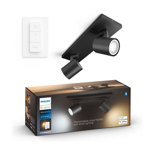 Philips Hue WA Runner Dobbel Spot 2x5W Sort - 60593 Philips Hue WA Runner Dobbel Spot 2x5W Sort - 60593