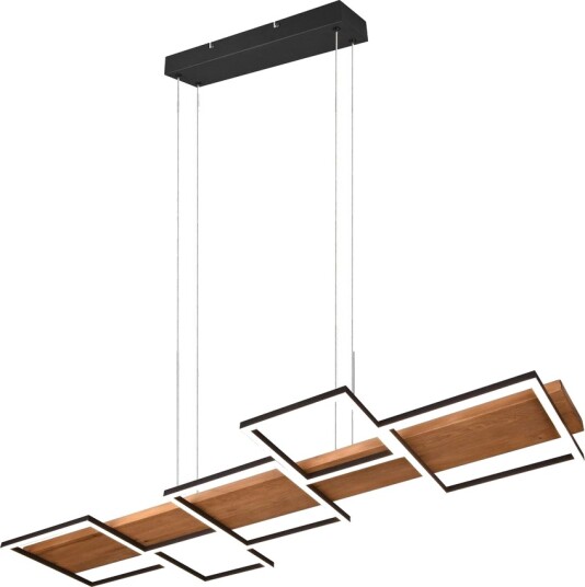 Harper LED-Pendellampe Mattsvart/Tre -