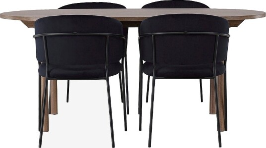 Venture Home   Spisegruppe Andy med stolene Selma   Svart