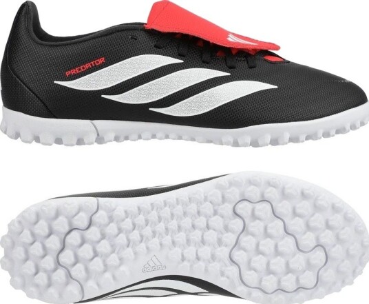 adidas Predator Club Fold over Tongue TF Immortal DNA   Svart/Fottøy Hvit/Lucid Red Barn   Turf (TF) størrelse 36⅔
