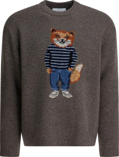 Maison Kitsuné Herre Strikkevarer Grå L, Maison Kitsuné Herre Strikkevarer Grå L,