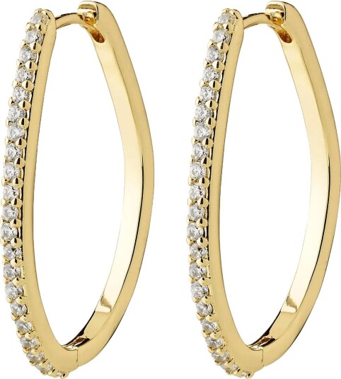 Pilgrim Root Hoop Earrings Gold Plated   GOLD PLATED   One Size