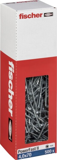 Fischer Sponplateskruer PowerFast II Galvanisert TX (4,0 × 70 mm) 500 Stk.