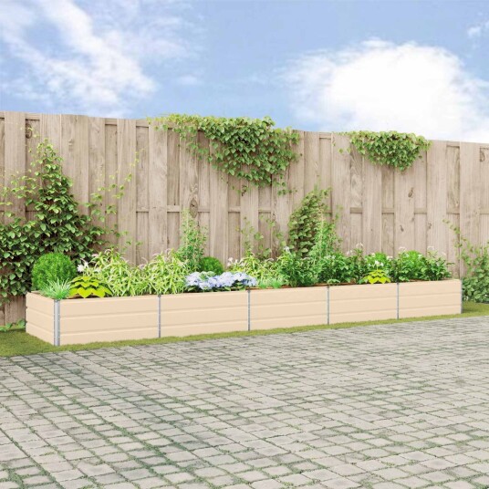 vidaXL Plantekassed Elfenben 480 x 100 x 45 cm Galvanisert stål