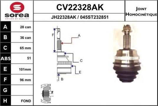 Drivledd EAI CV22328AK Drivledd EAI CV22328AK