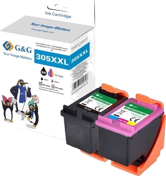 G&G 19550 XXL BK/C/M/Y blekkpatroner 2 pk 18 ml/6 ml