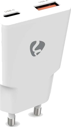 Nedis 20W GaN Dobbel USB Vegglader med PD3.0 - Hvit Nedis 20W GaN Dobbel USB Vegglader med PD3.0 - Hvit