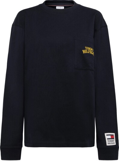 Tommy Hilfiger Graphic Varsity Pocket Ls Tee NAVY BLUE XXL