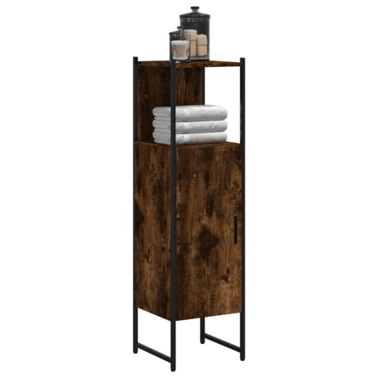 Vidaxl Baderomsskap røkt eik 33x33x120,5 cm konstruert tre 842468 Vidaxl Baderomsskap røkt eik 33x33x120,5 cm konstruert tre 842468