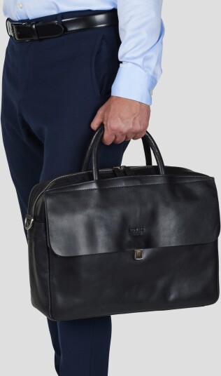 Howard London Charlie Briefcase Bag Black ONE SIZE