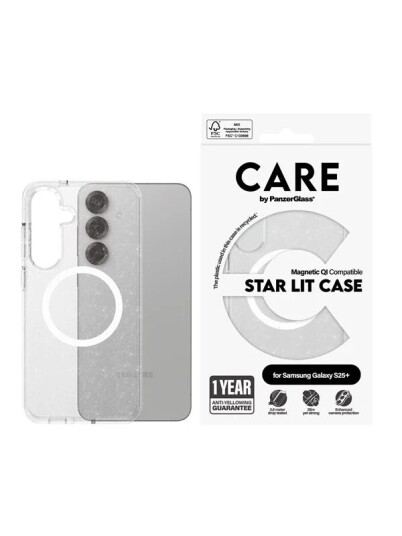 CARE by PanzerGlass Urban Combat Deksel for Samsung Galaxy S25+ - Hvit med Stjernebelysning