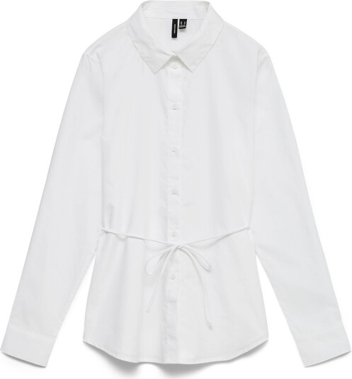 Vero Moda Vmelina Ls Tie Shirt Wvn - White - XS