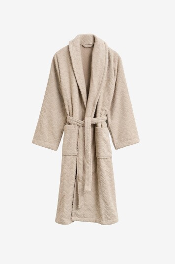 Gant Home Morgenkåpe Jacquard Herringbone Beige