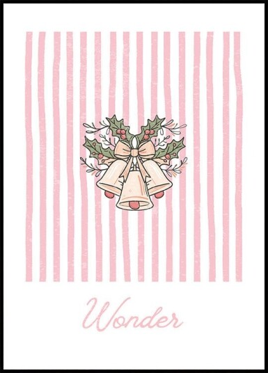 Bells Wonder Pink Stripes Plakat Plakat / 40x50cm
