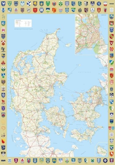 Danmarkskort Med Kommunevåben