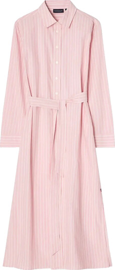Lexington Clothing Casual Long Poplin Shirtdress Pink S