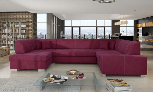 Seksjon Eltap Isloren 322x204x72 cm Mat Velvet 68 Rød Venstre
