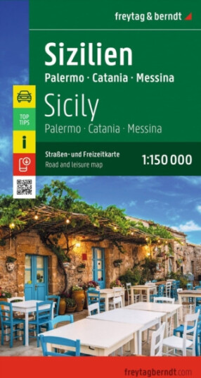 Sicily  Palermo, Catania, Messina  Road and Leisure Map