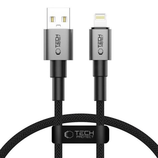Tech Protect Ultraboost DNA USB A / Lightning kabel 12W/2,4A 25 cm   grå