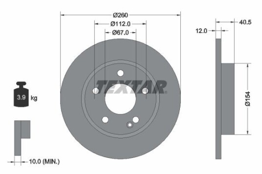 Bremseskive TEXTAR 92091203 Bremseskive TEXTAR 92091203