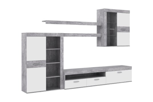 TV møbelsett Burrall 300 cm Hvit TV møbelsett Burrall 300 cm Hvit