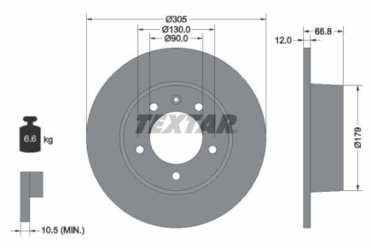 Bremseskive TEXTAR 92111203