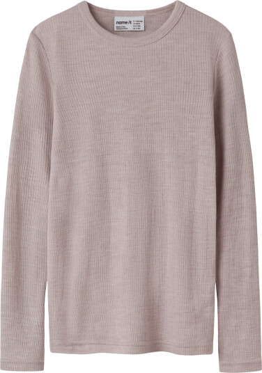 Name It Nknwax Wool Rib Ls Top Purple 110