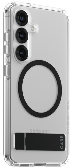 PanzerGlass CARE Kickstand Deksel til Samsung Galaxy S25 - Gjennomsiktig/Sort, Slank og Sterk, Qi-kompatibel av Resirkulerte Materialer PanzerGlass CARE Kickstand Deksel til Samsung Galaxy S25 - Gjennomsiktig/Sort, Slank og Sterk, Qi-kompatibel av Resirkulerte Materialer