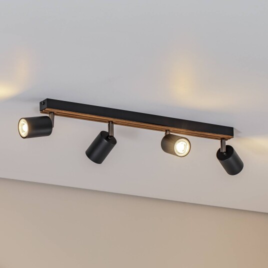Envostar Tino downlight 4 lyskilder svart/tre