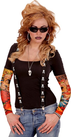 Widmann Tatoveringsermer Skull & Roses One size 29357