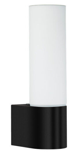 Aneta Lighting Cosenza vegglampe for baderom m/stikkontakt IP44 - Svart/hvit
