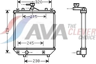 AVA COOLING SYSTEMS SZA2064 Radiator motorkjøling