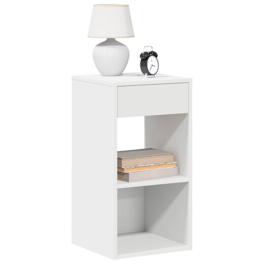  Nattbord med skuff 2 stk hvit 35x34x66,5 cm 8721158575937