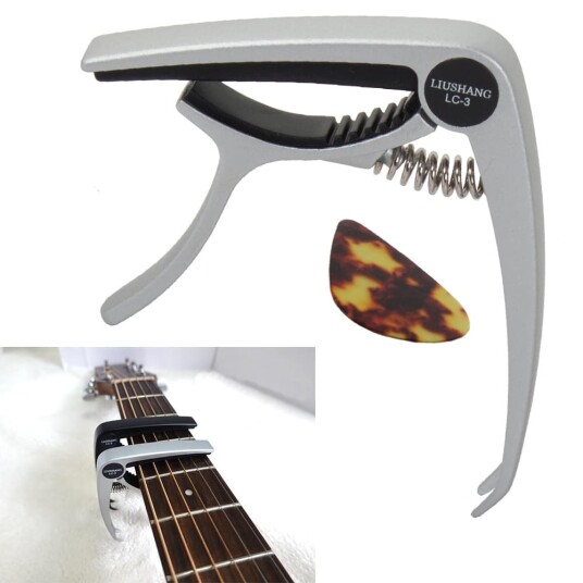 Barré klemme med Plektrum Capo i Metall Til Gitar