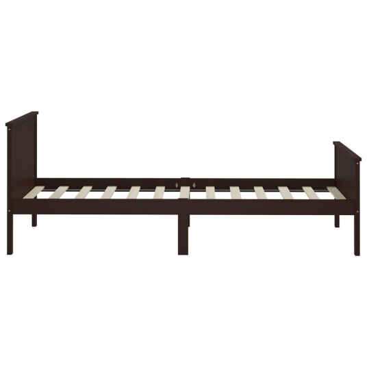 vidaXL Sengeramme mørkebrun heltre furu 100x200 cm