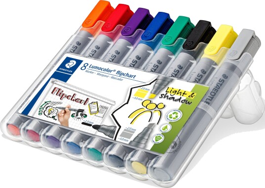 Marker Staedtler® Lumocolor® Flipchart Light & Shadow Etui Med 8 Stk. Ass. Farver