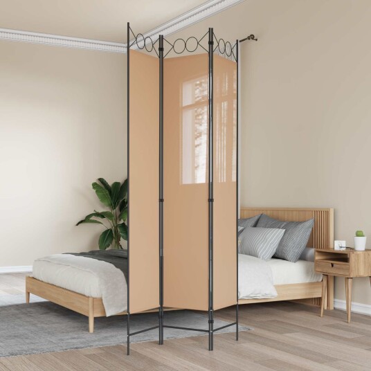 vidaXL 3-panel romdeler Beige 120 x 220 cm Stoff